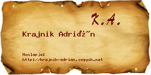 Krajnik Adrián névjegykártya